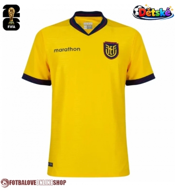 Ekvádor Domácí dres komplet pro Děti MS 2026 Krátkým Rukávem (+ Krátké kalhoty)